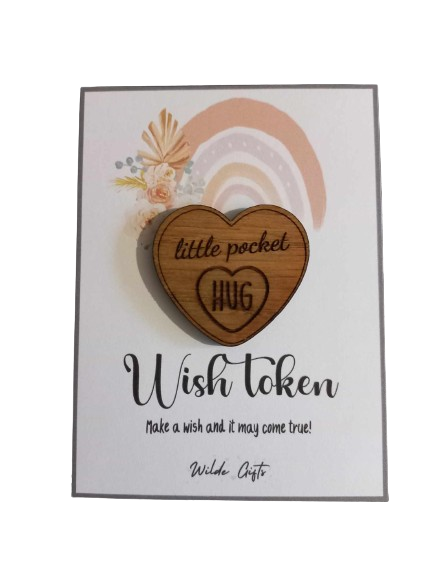 Floral Rainbow Wish Token Pocket Hug (OH34) image 0