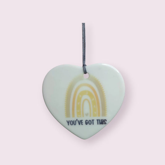 You've got this rainbow 7cm ceramic heart