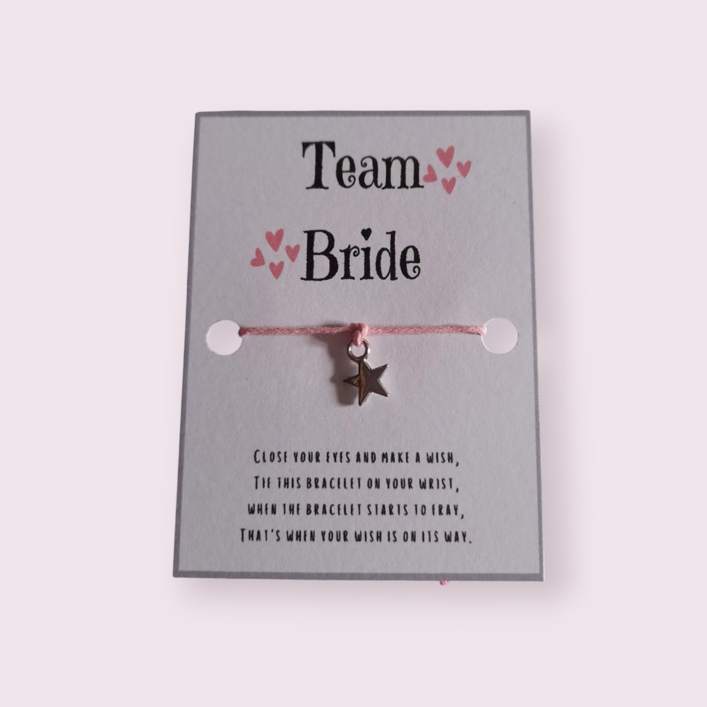 10 x Team bride mini  wish bracelets (WB947)