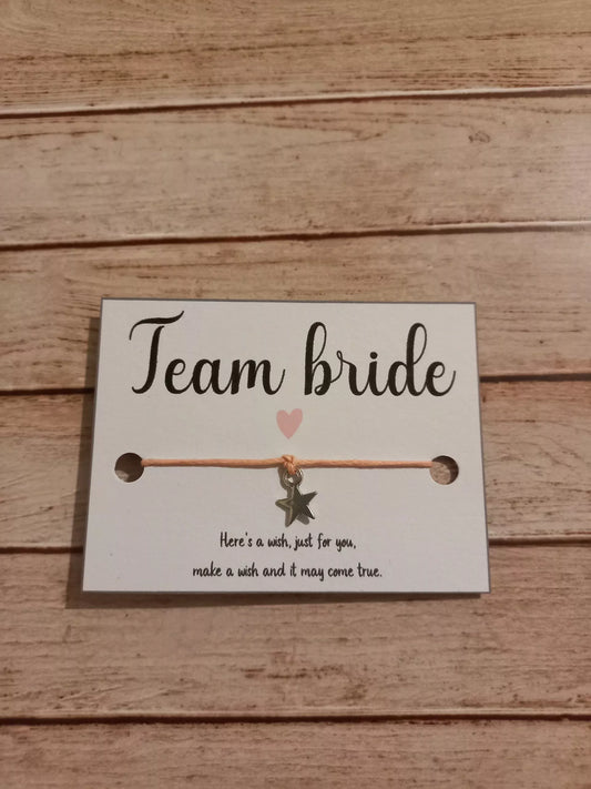 5, 10, 20,  Team Bride mini wish bracelets (WB1118)