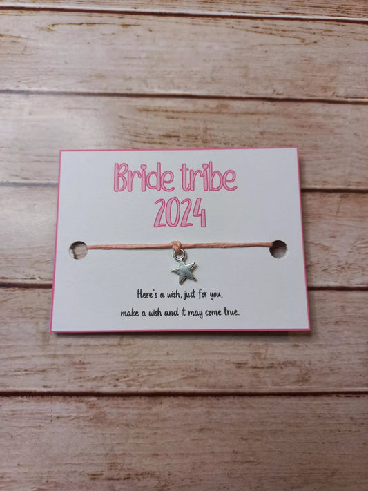 5, 10, 20, Bride tribe 2024 mini wish bracelets (WB1129)