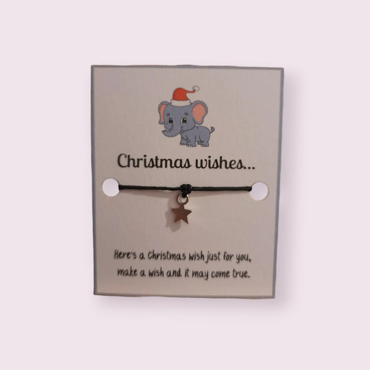 20 x Elephant Christmas Mini wish Bracelets (WB602)