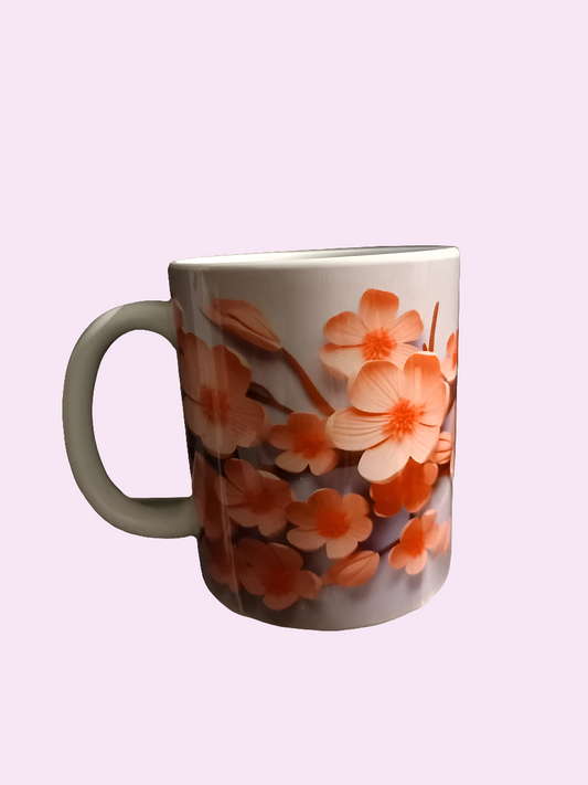 3d floral design 11oz mug - Wilde Gifts 