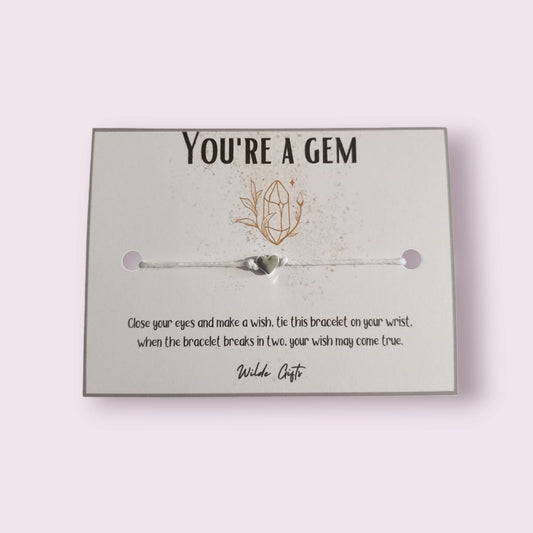 You're a gem wish bracelet (Rose quartz bead) (WB974) image 1