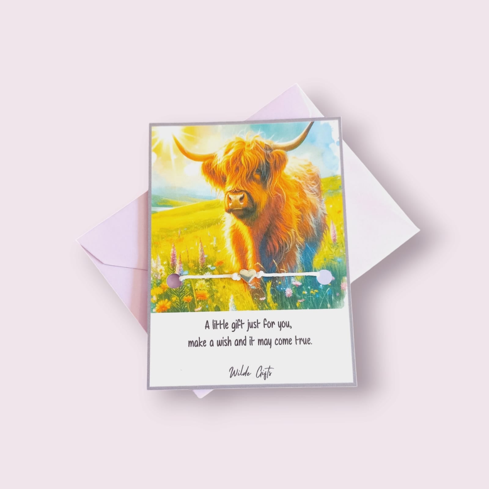 Highland cow wish bracelet (wb1297) image 1