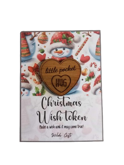 Christmas Snowman Wish Token Pocket Hug (OH32) image 0