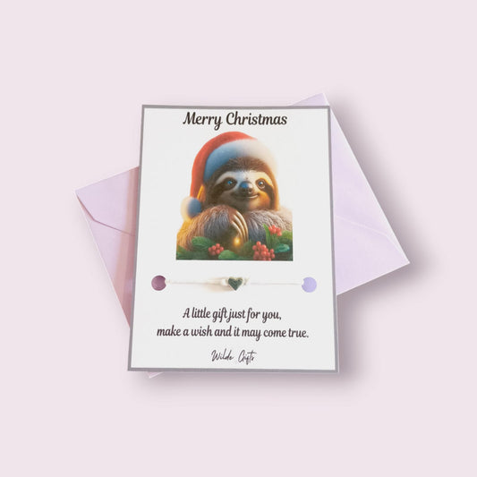 Sloth Christmas wish bracelet (wb1294) image 1