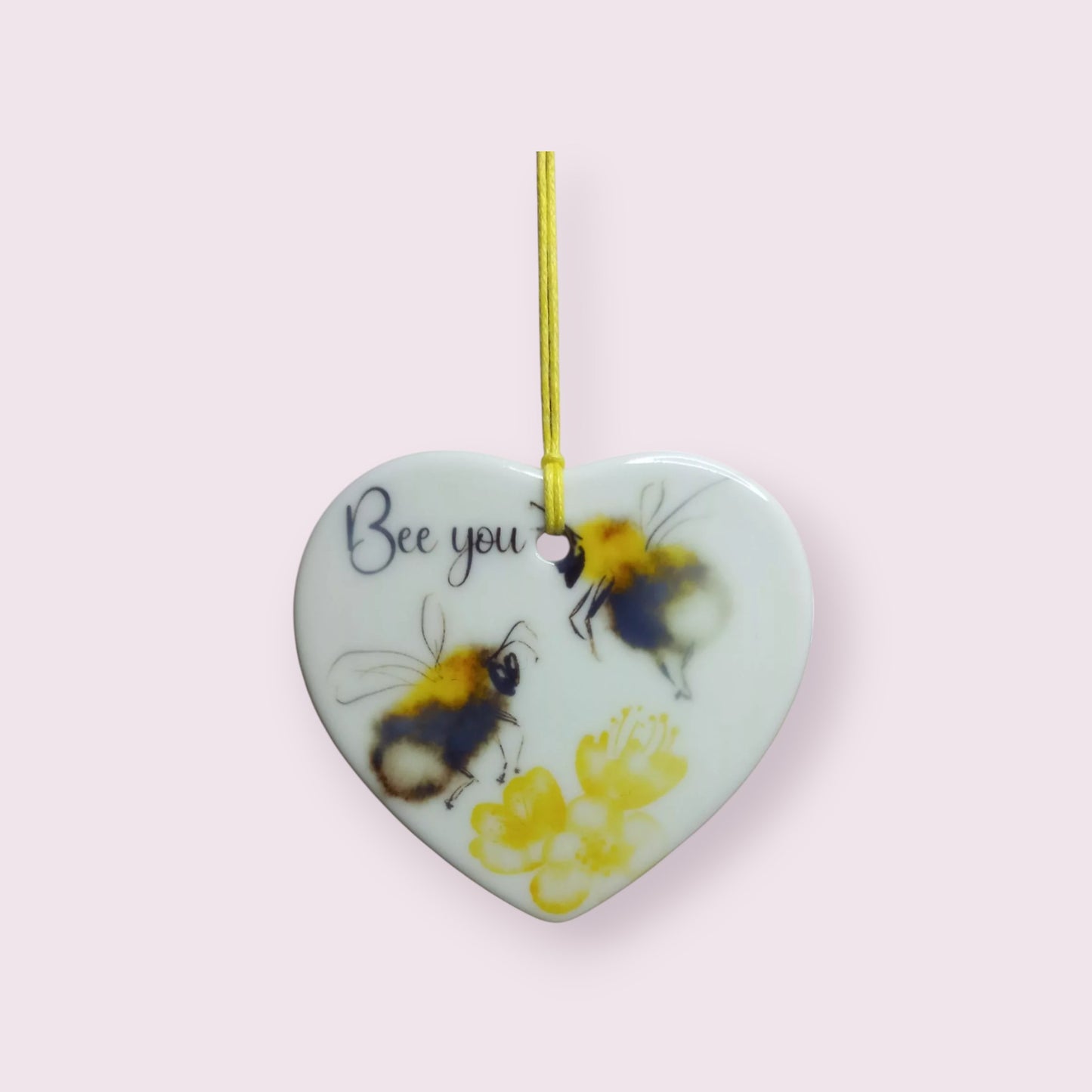 Bee you 7cm ceramic heart - Wilde Gifts Ceramic Hearts