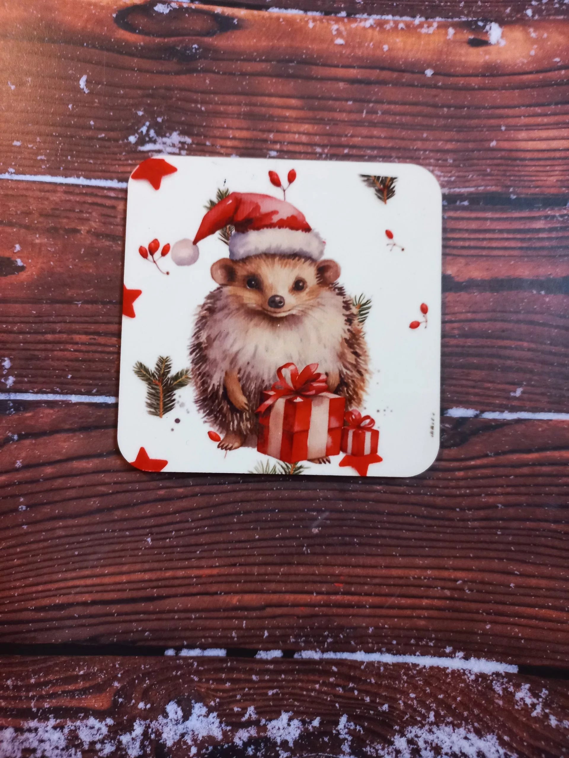 Christmas Hedgehog coaster - Wilde Gifts 