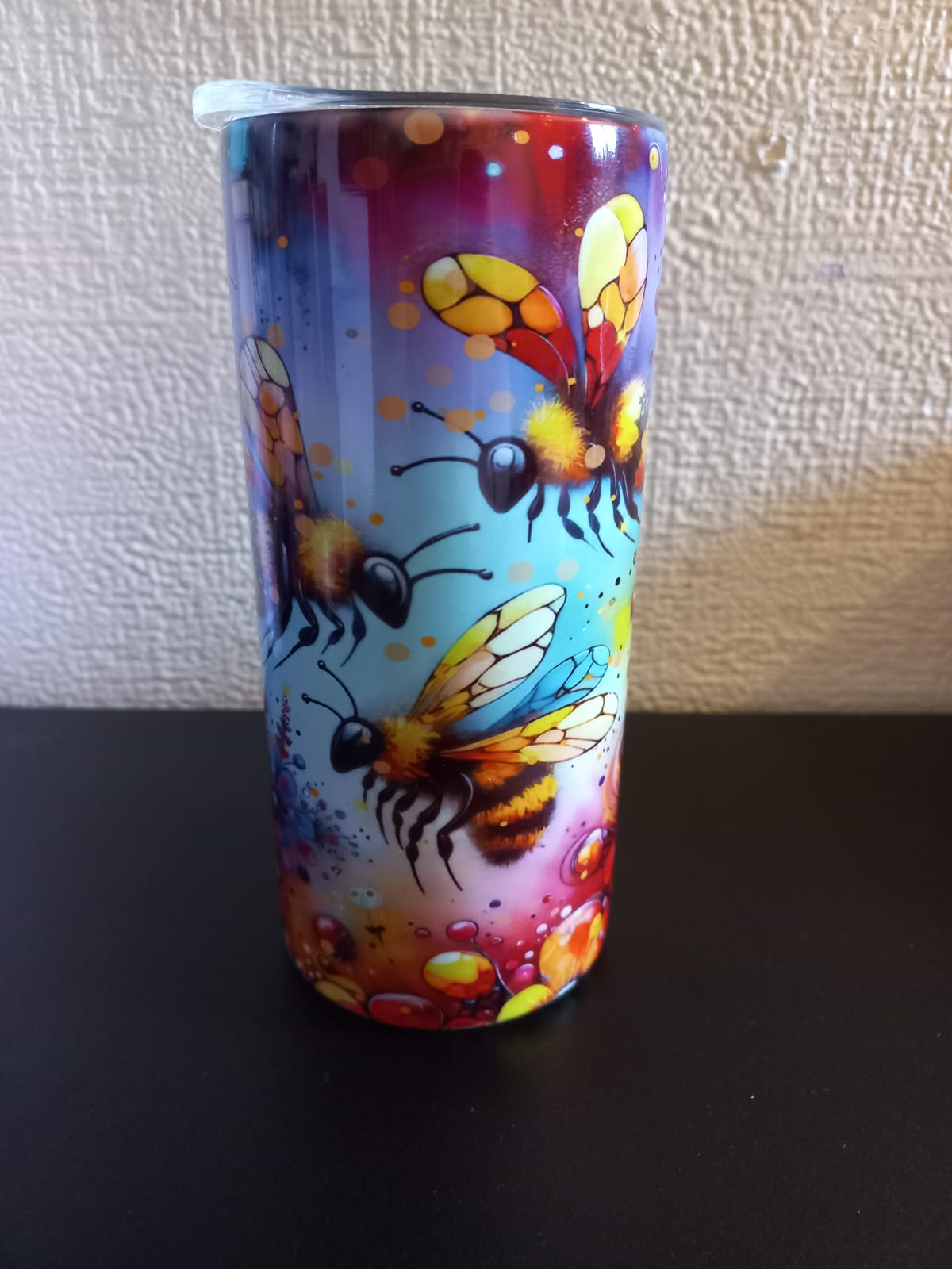 Colourful bee 15oz hot cold Tumbler - Wilde Gifts 