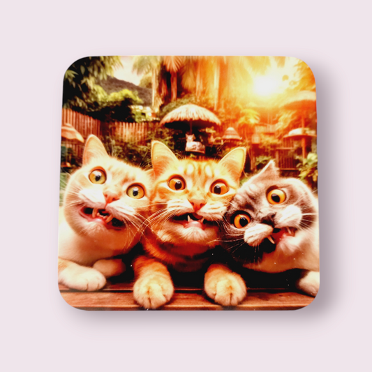 Crazy Cats coaster - Wilde Gifts 