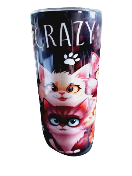 Crazy cat lady 15oz hot cold Tumbler - Wilde Gifts 