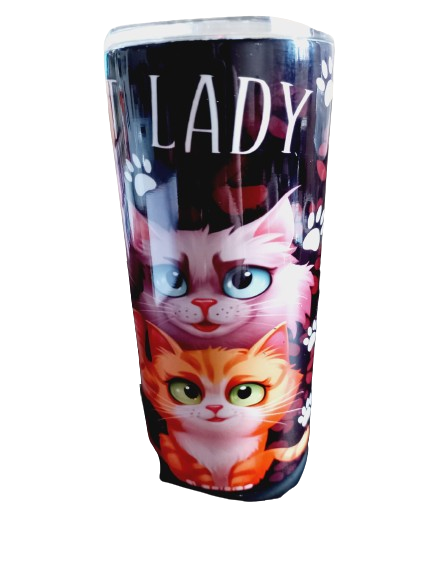 Crazy cat lady 15oz hot cold Tumbler - Wilde Gifts 