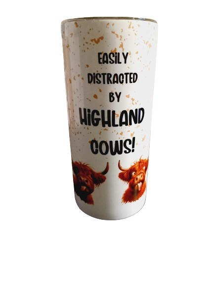 Distracted by Highland Cows 15oz hot cold Tumbler - Wilde Gifts 