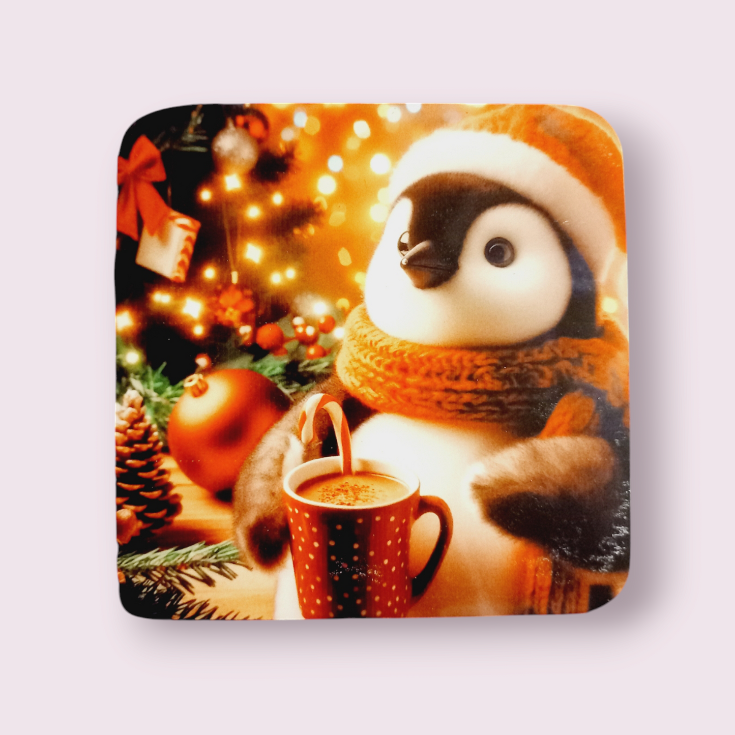 Festive Penguin Christmas Coaster - Wilde Gifts 