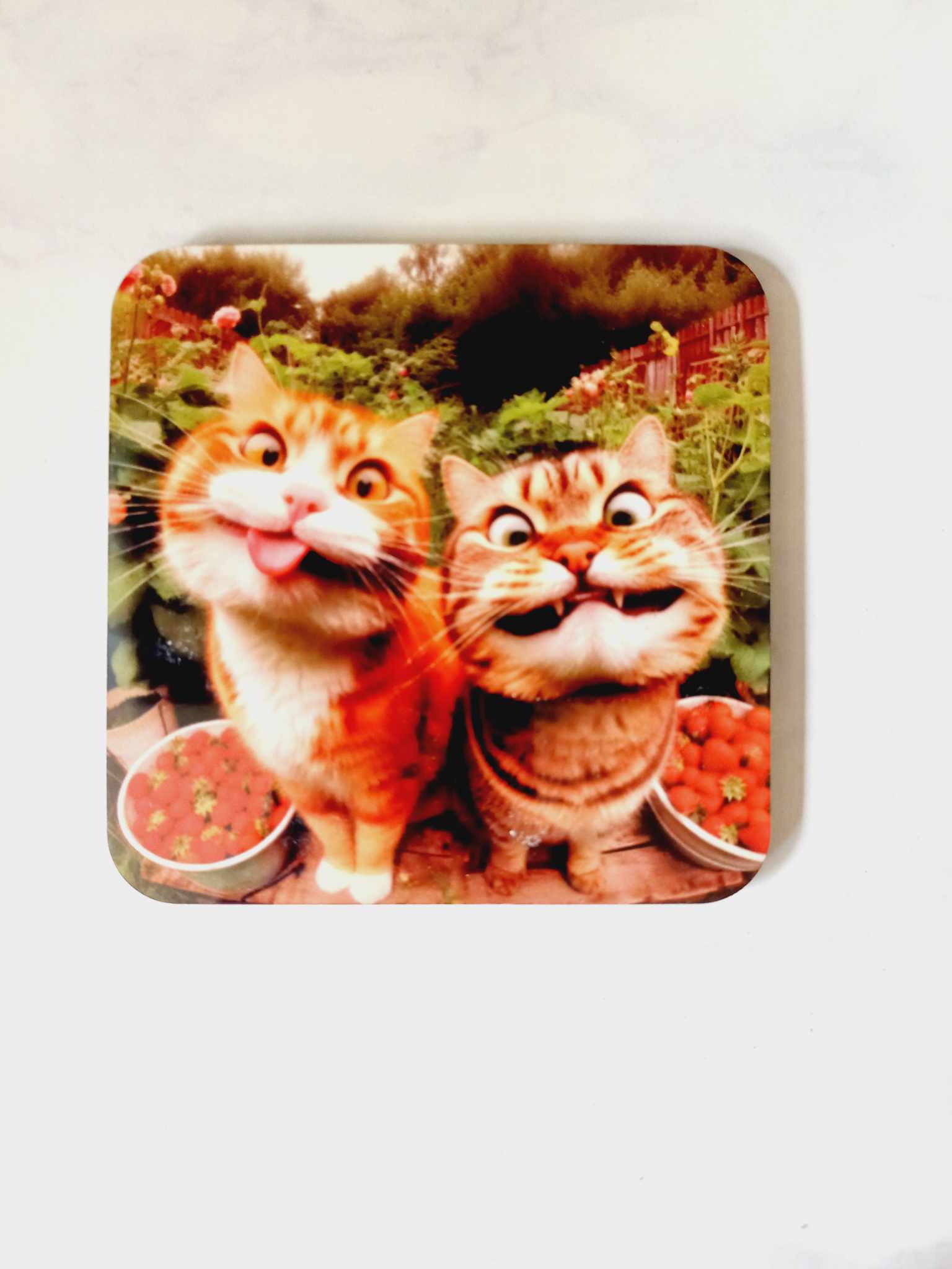 Funny face cats Coaster - Wilde Gifts Coaster