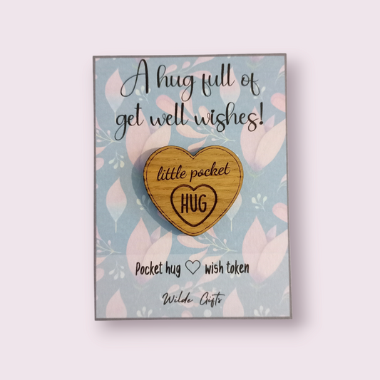 Get well wishes pocket hug - Wilde Gifts 