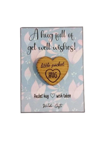 Get well wishes pocket hug - Wilde Gifts 