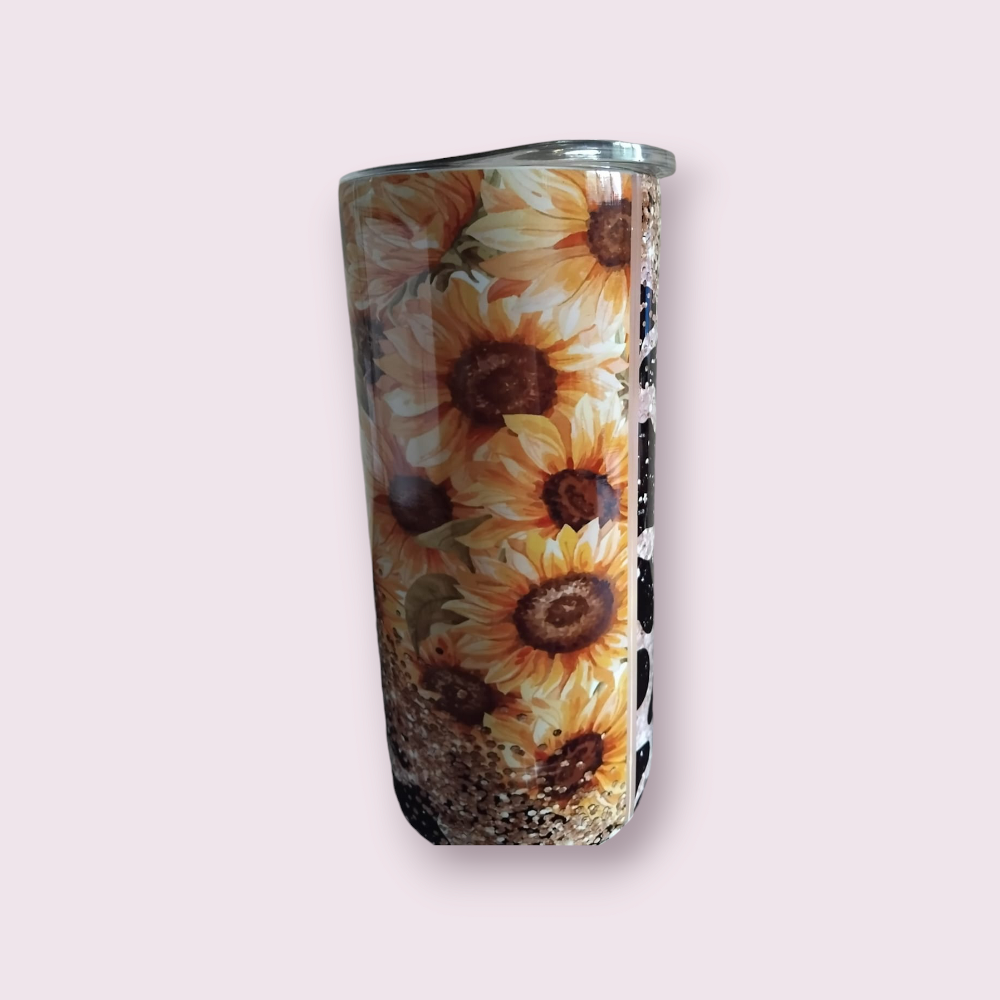 Glitter Print Sunflower 15oz Tumbler - Wilde Gifts 