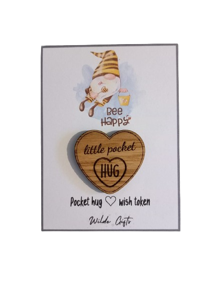 Gnome bee happy pocket hug - Wilde Gifts 