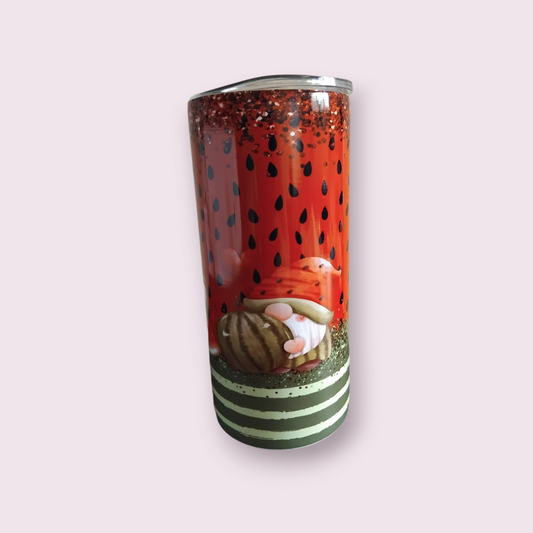 Gnome watermelon 15oz hot cold Tumbler - Wilde Gifts 