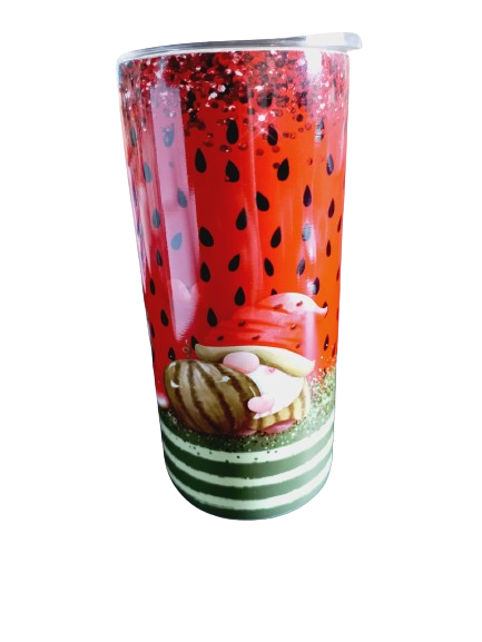 Gnome watermelon 15oz hot cold Tumbler - Wilde Gifts 