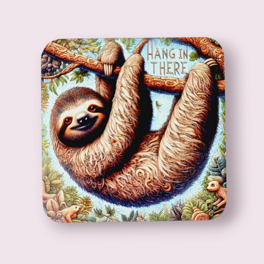 Hang in there sloth Coaster - Wilde Gifts 