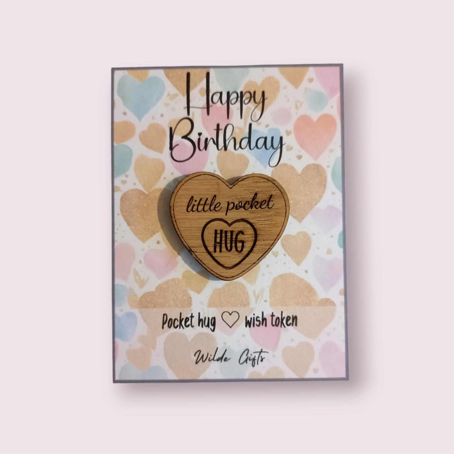 Happy birthday hearts pocket hug - Wilde Gifts 