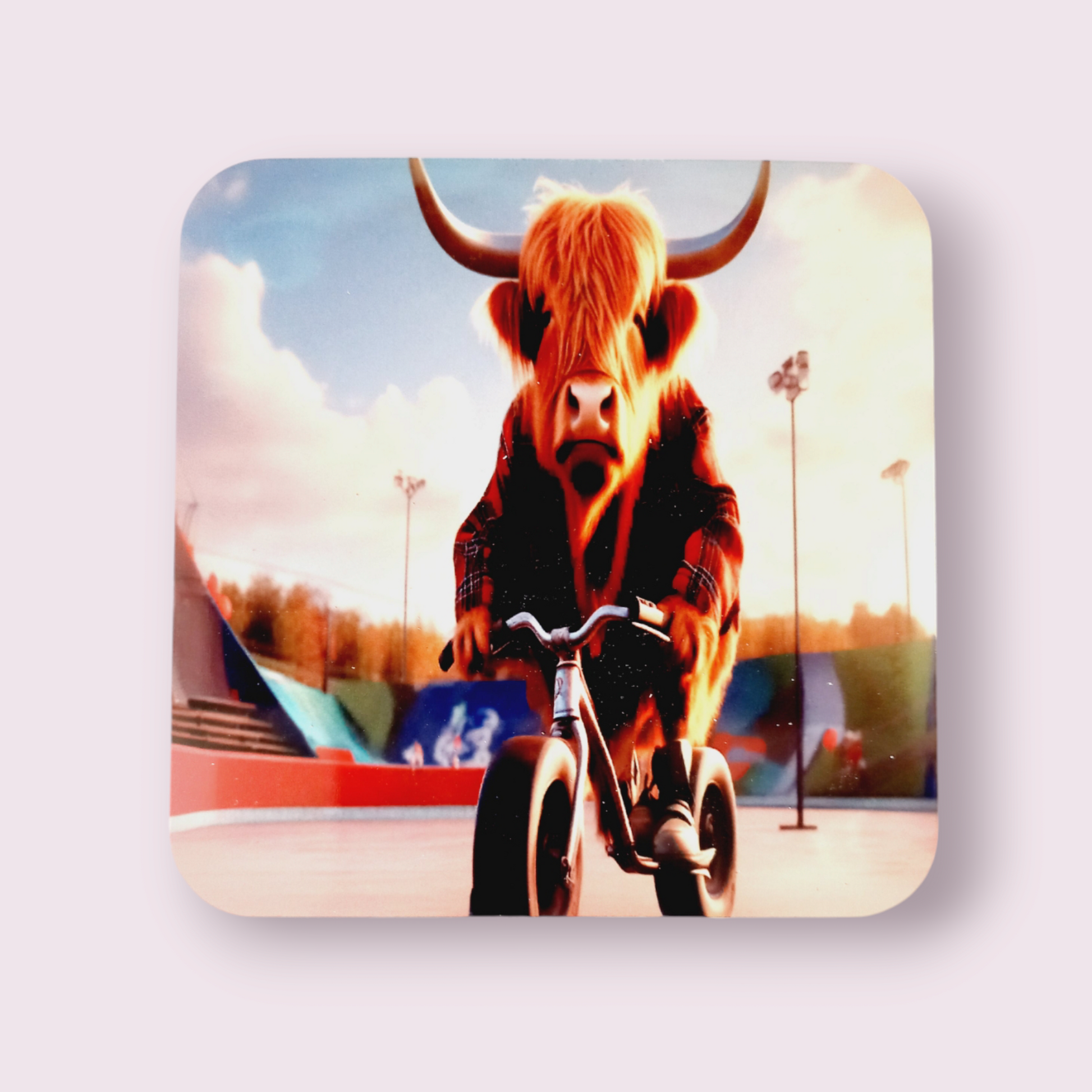 Highland cow bike coaster - Wilde Gifts 