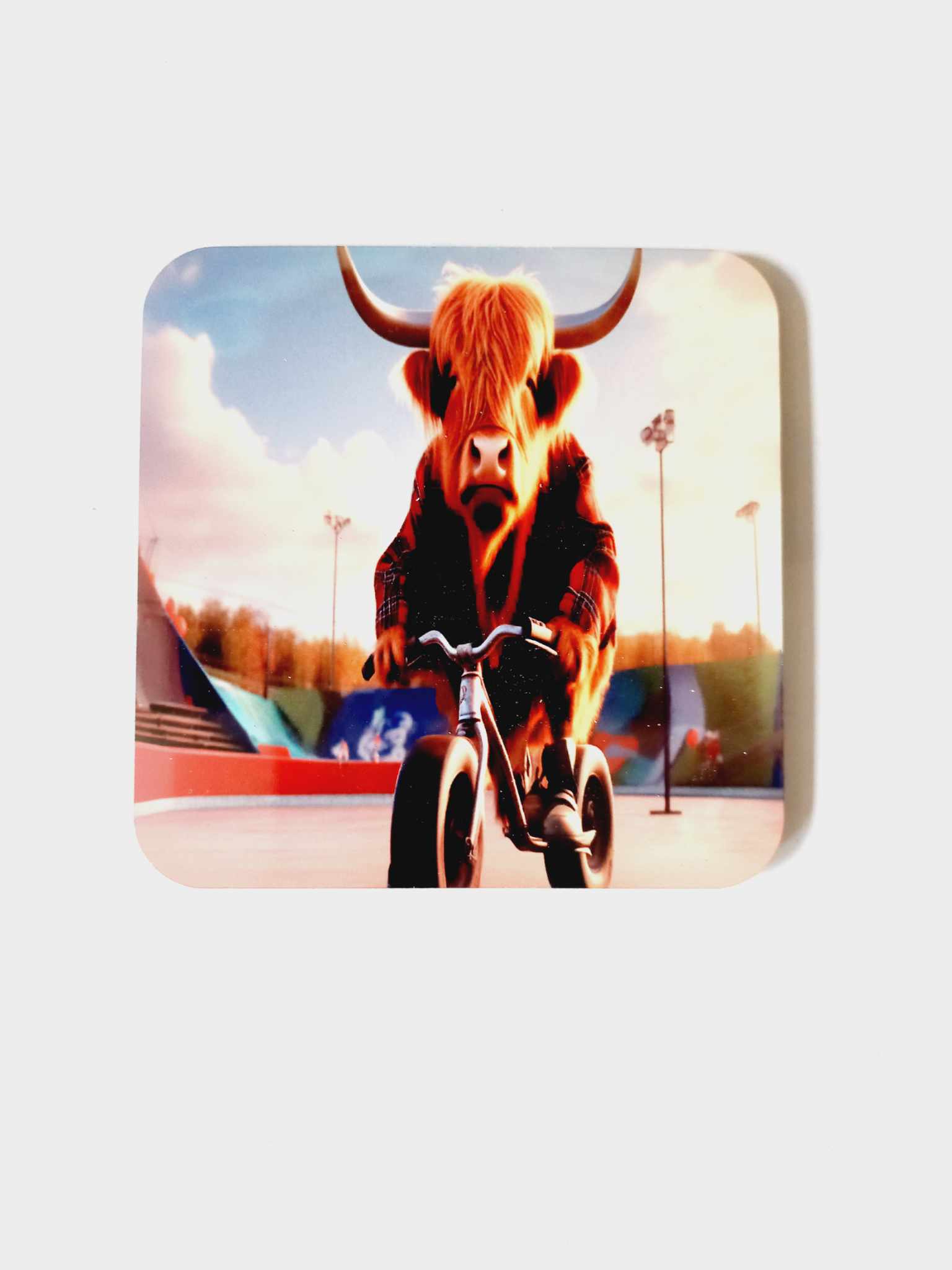 Highland cow bike coaster - Wilde Gifts 