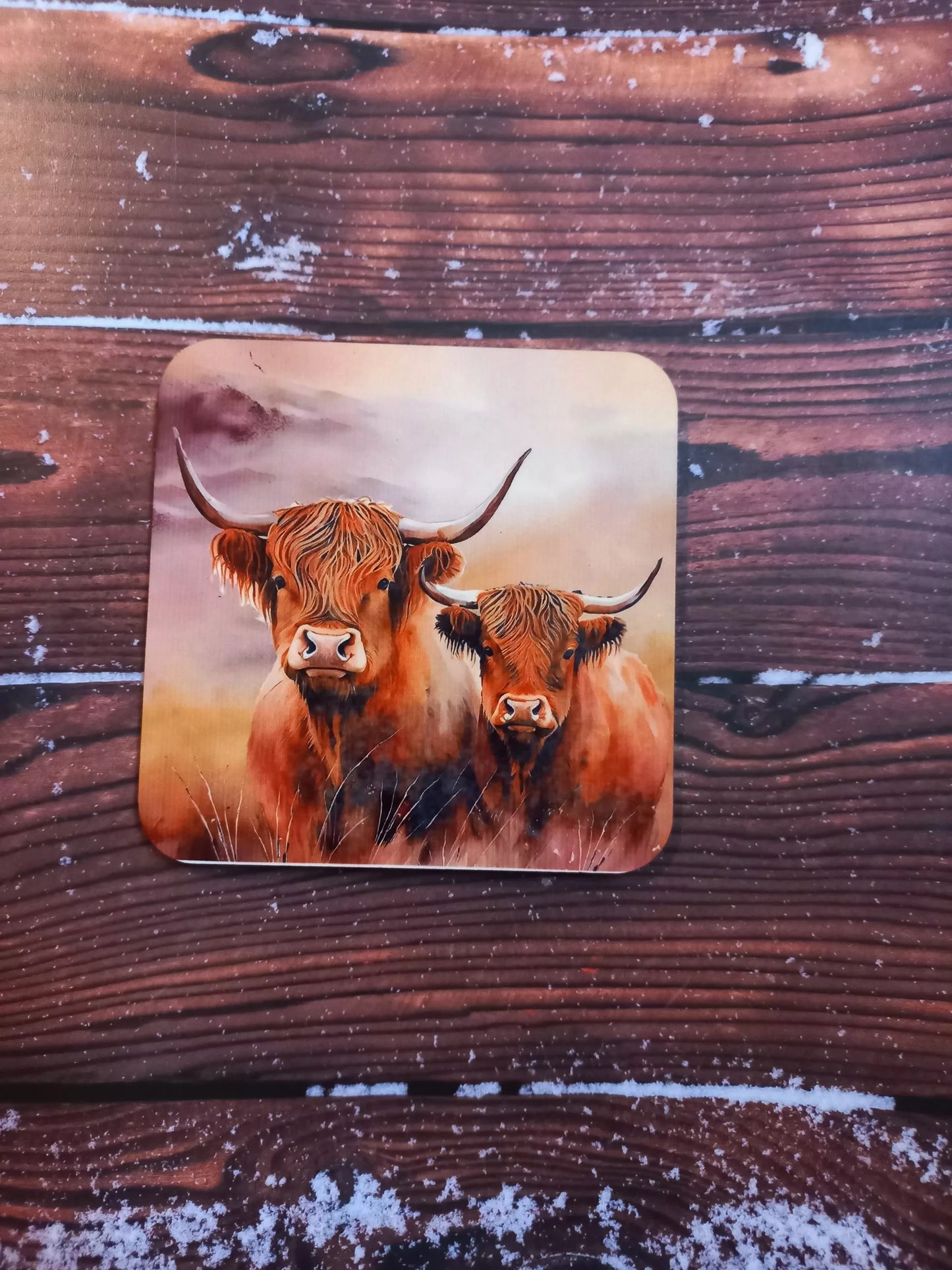 Highland cow coaster - Wilde Gifts 