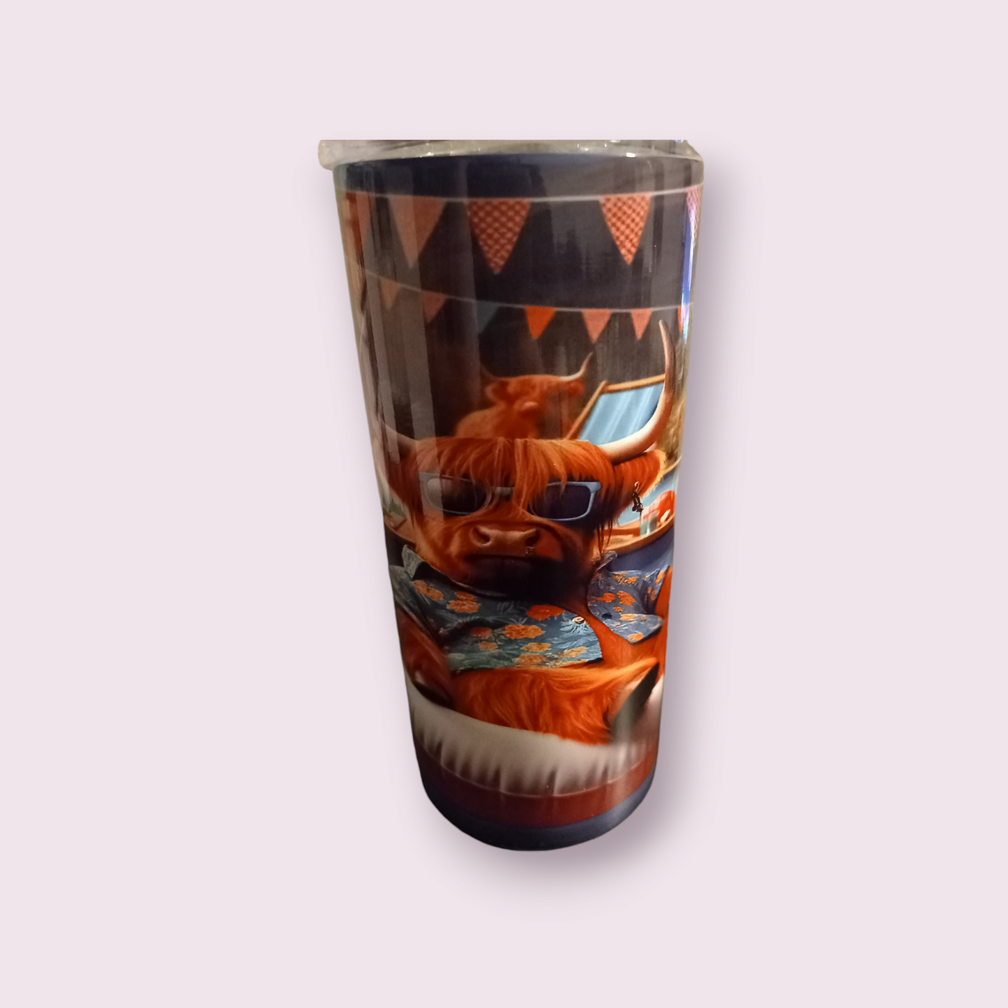 Highland pool party 15oz hot cold Tumbler - Wilde Gifts 