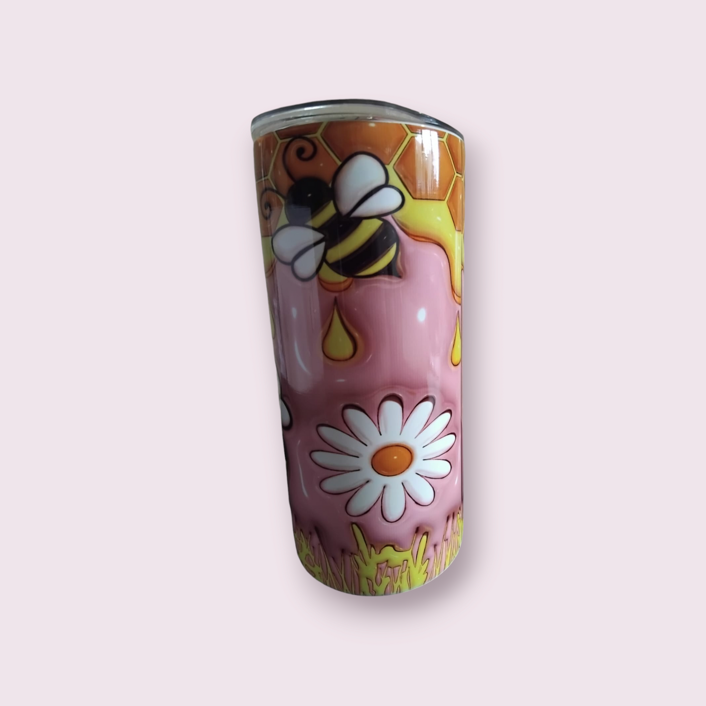 Inflated look bee honey 15oz hot cold Tumbler - Wilde Gifts 