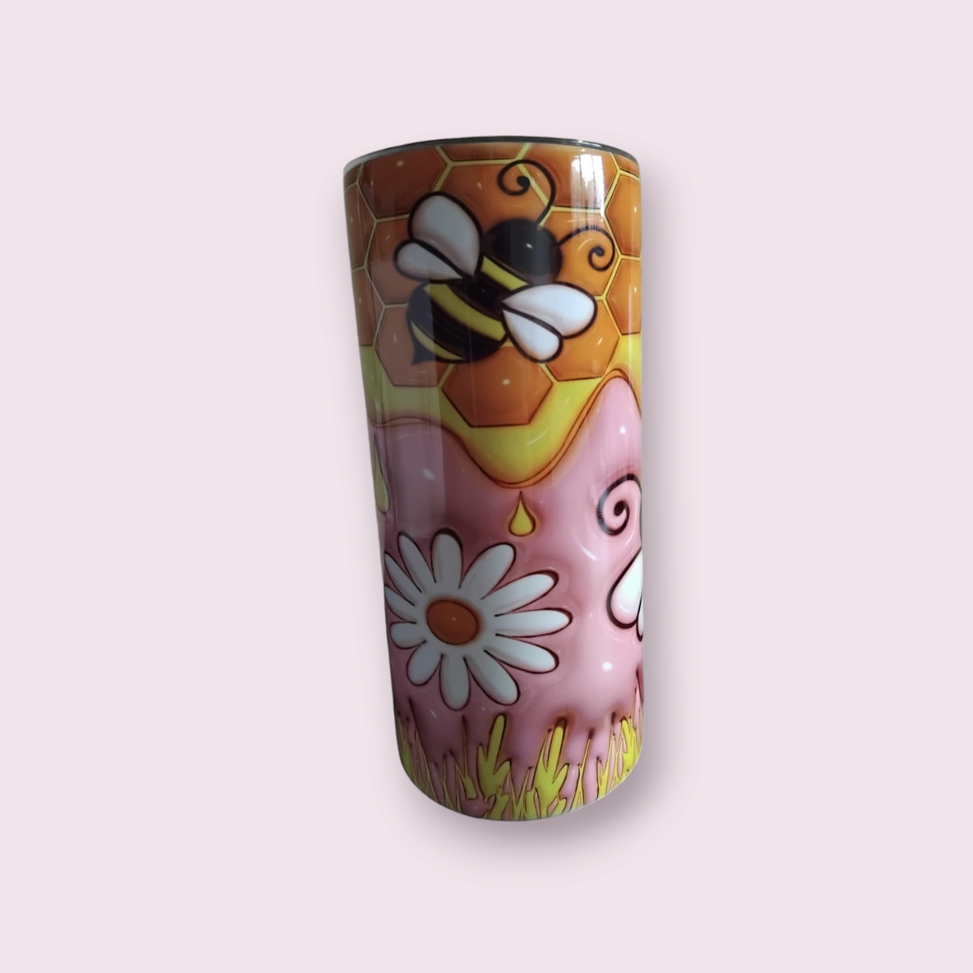 Inflated look bee honey 15oz hot cold Tumbler - Wilde Gifts 