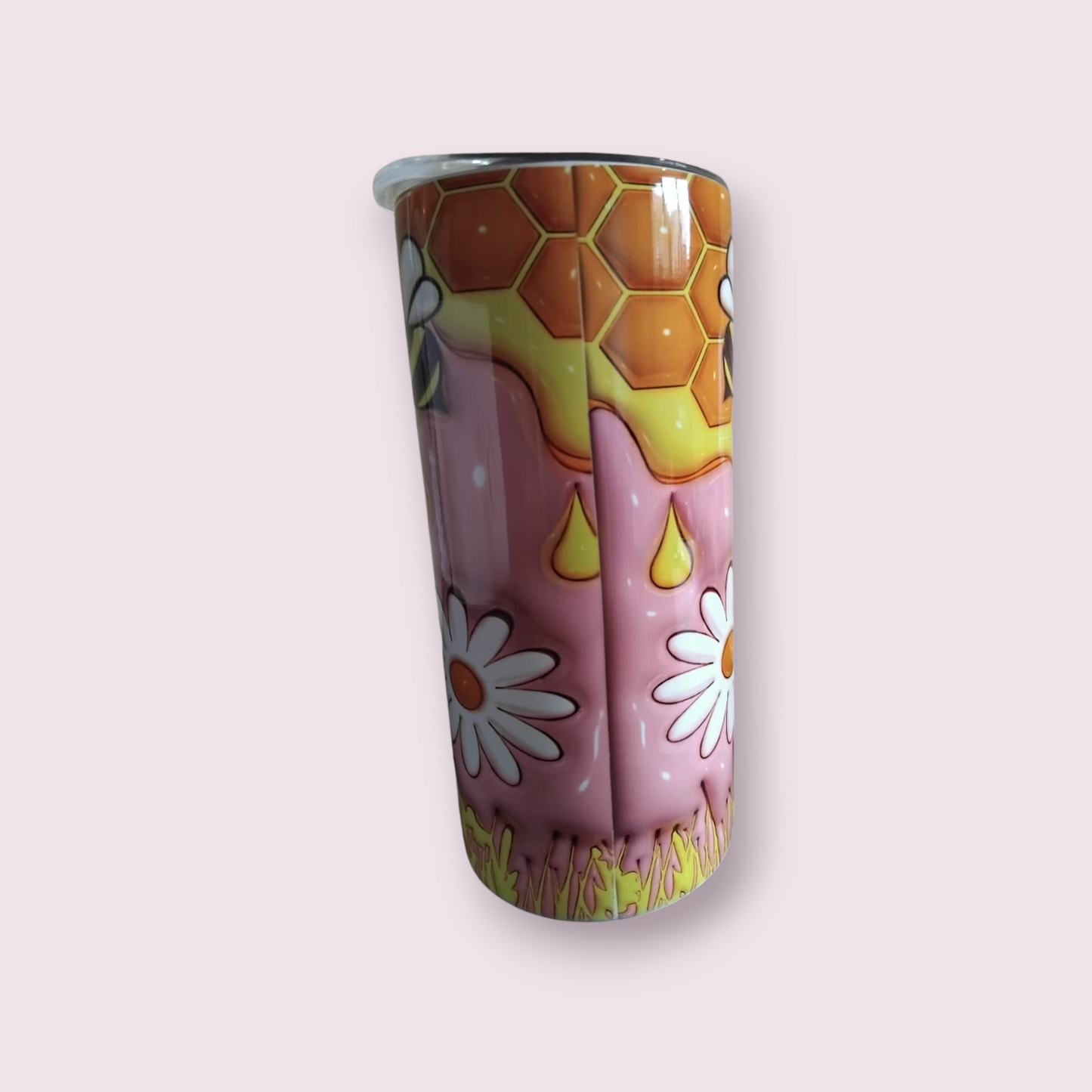 Inflated look bee honey 15oz hot cold Tumbler - Wilde Gifts 