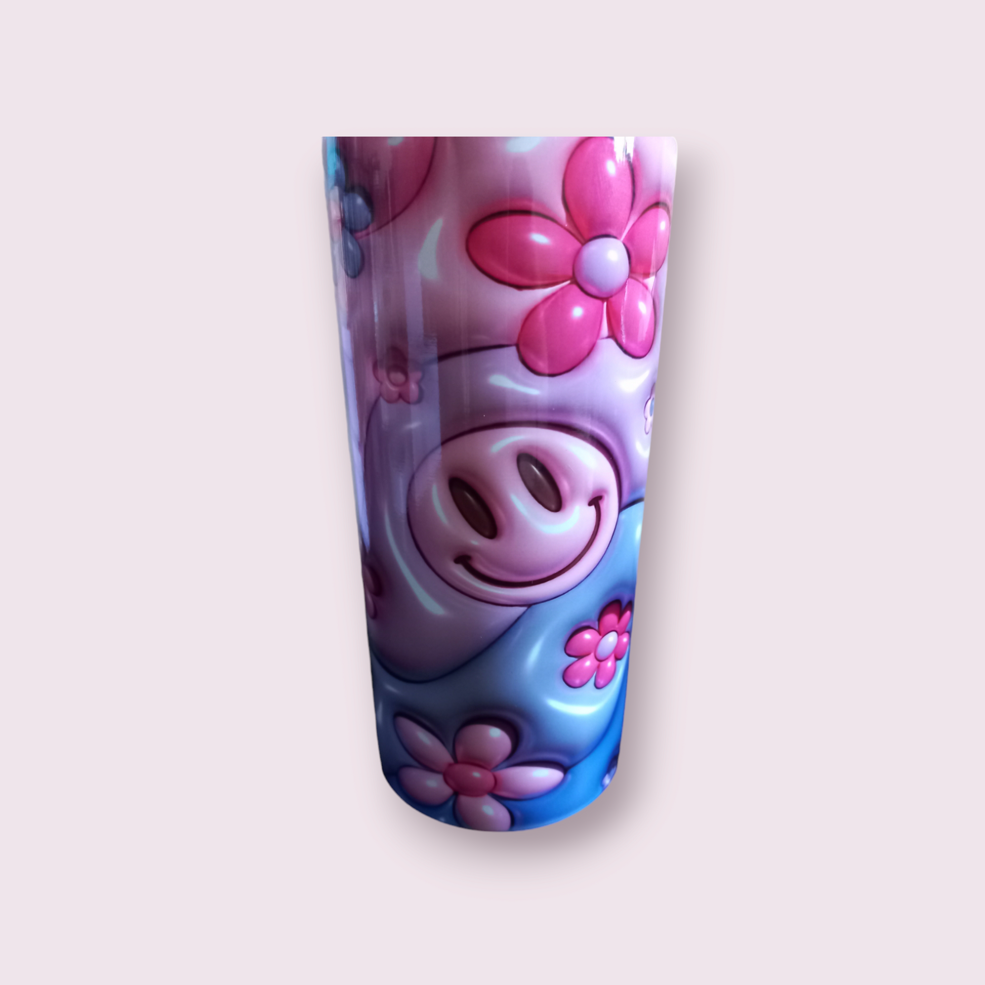 Inflated look smile 15oz hot cold Tumbler - Wilde Gifts 