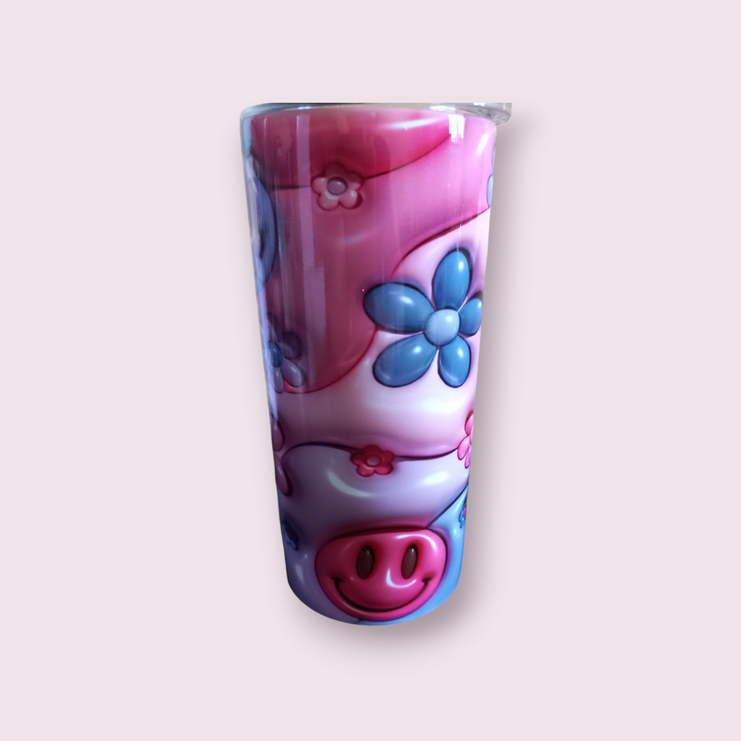 Inflated look smile 15oz hot cold Tumbler - Wilde Gifts 