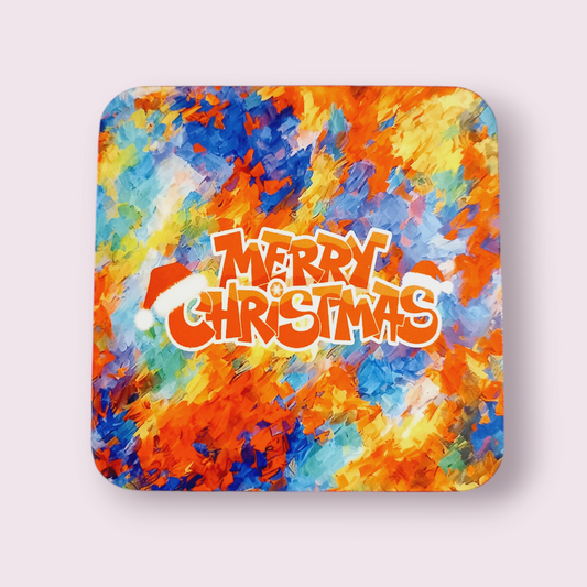 Merry Christmas colourful coaster - Wilde Gifts 