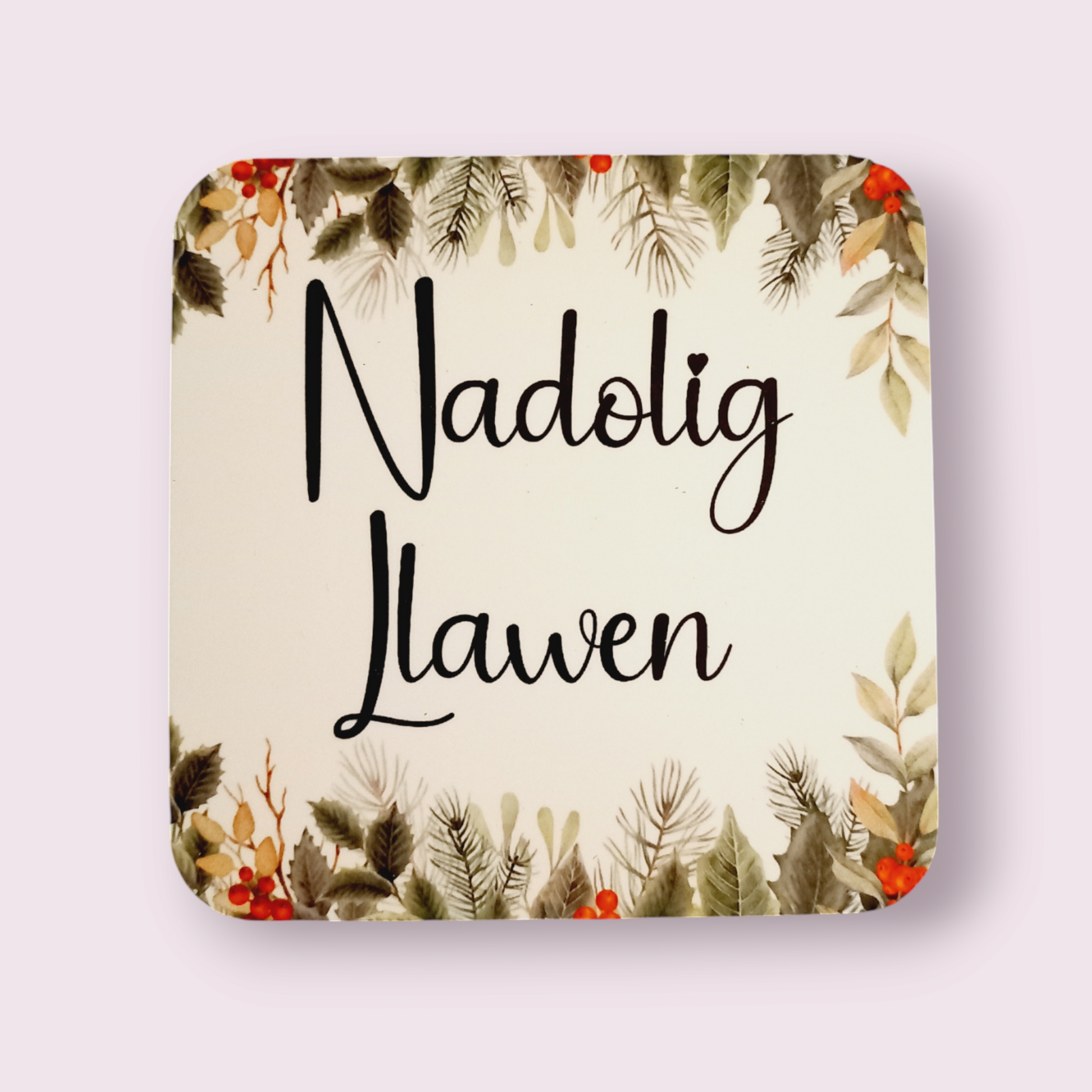 Nadolig Llawen Welsh Christmas coaster - Wilde Gifts 