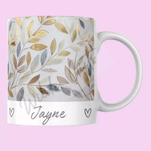 Personalised leaves 11oz Mug - Wilde Gifts 