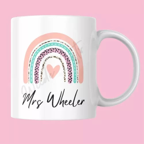 Personalised rainbow Teacher 11oz Mug - Wilde Gifts 