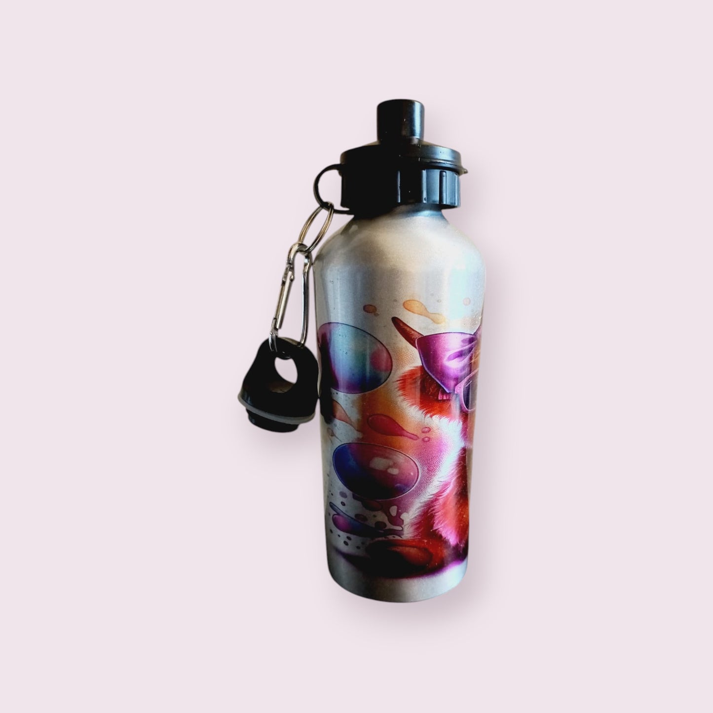 Pink Gum Highland Cow 600ml Water Bottle - Wilde Gifts Water Bottle