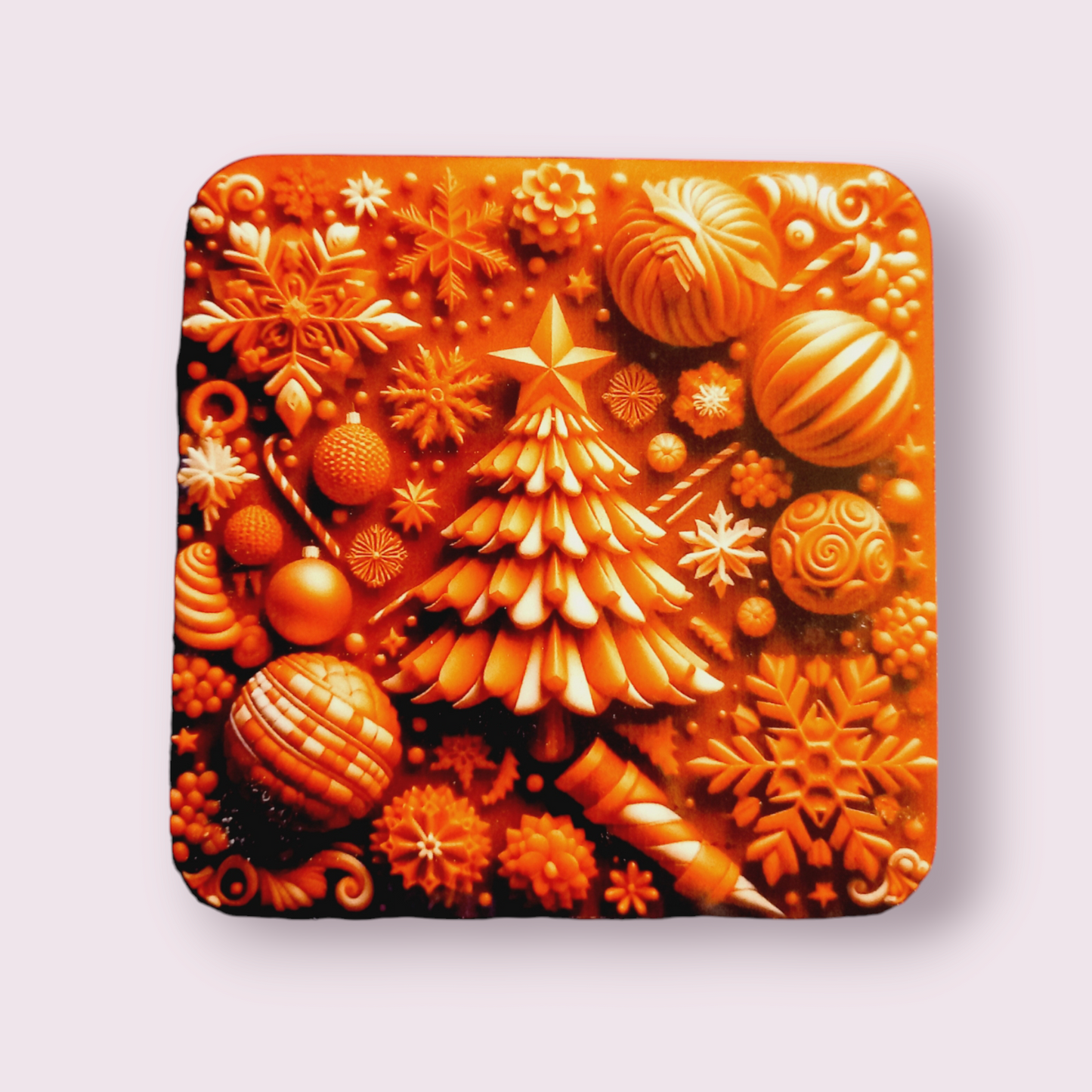 Red Christmas theme coaster - Wilde Gifts 