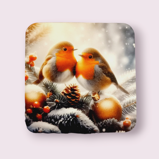 Robin festive coaster - Wilde Gifts 