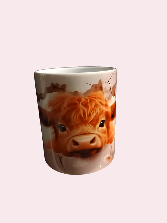 Smashing highland calf design 11oz mug - Wilde Gifts 