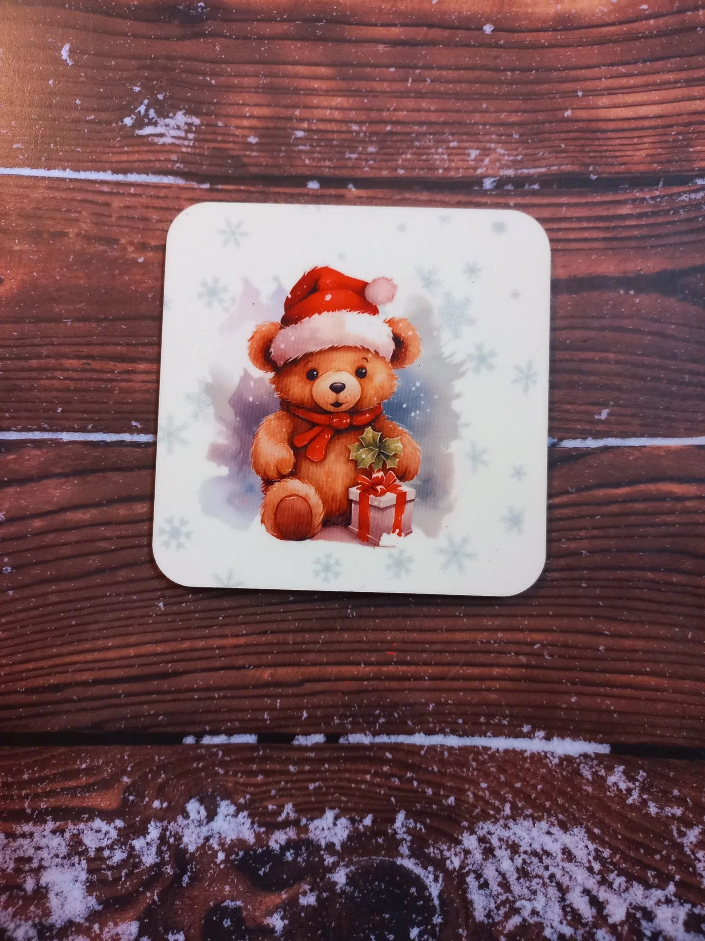 Teddy bear festive coaster - Wilde Gifts 