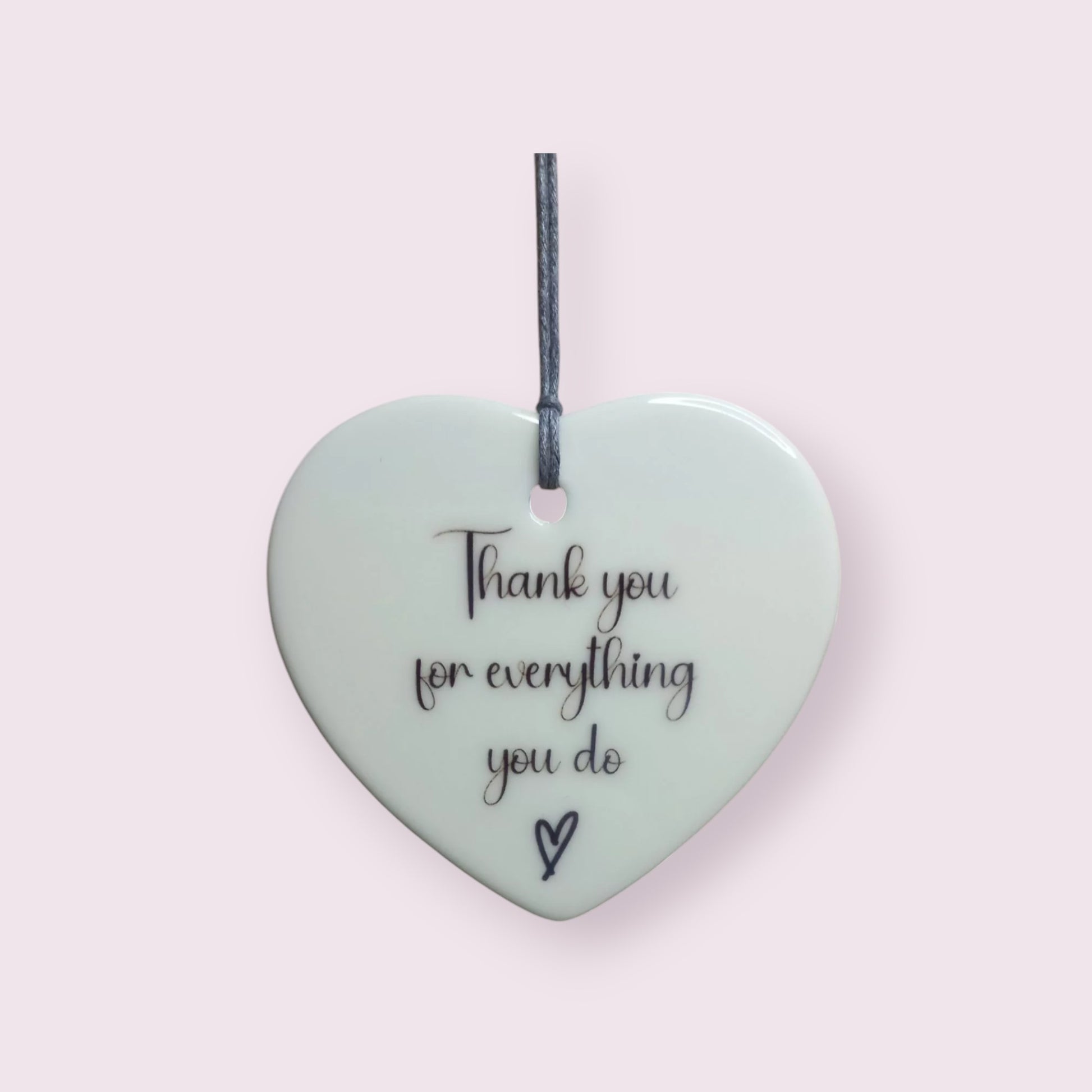 Thank you for everything 7cm ceramic heart - Wilde Gifts Ceramic Hearts