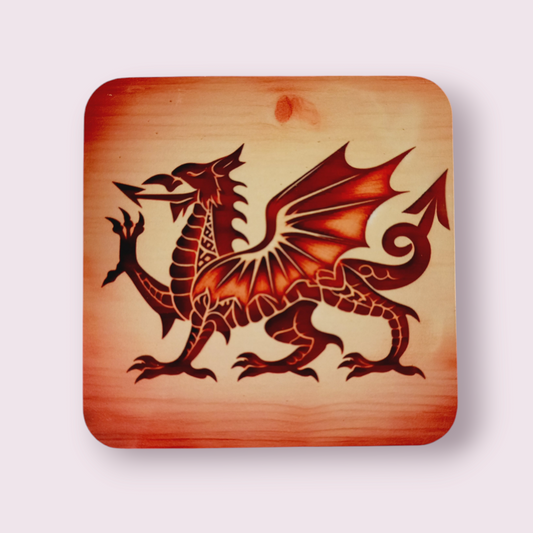 Wooden effect welsh Coaster - Wilde Gifts 