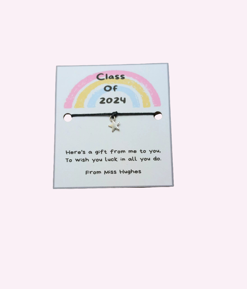 Rainbow Class of 2024 wish bracelet (wb1162)