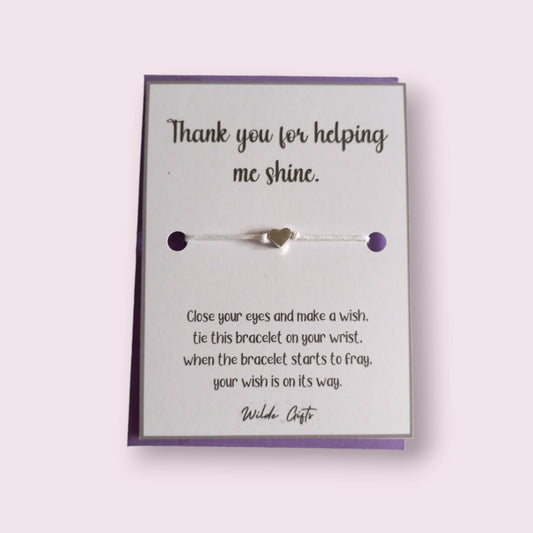 Thank you for helping me shine wish bracelet (WB730)